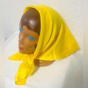 Bright Yellow Satiny Head Scarf